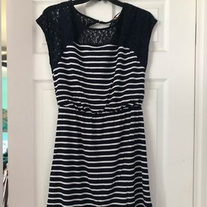 Navy and white stripped dress
